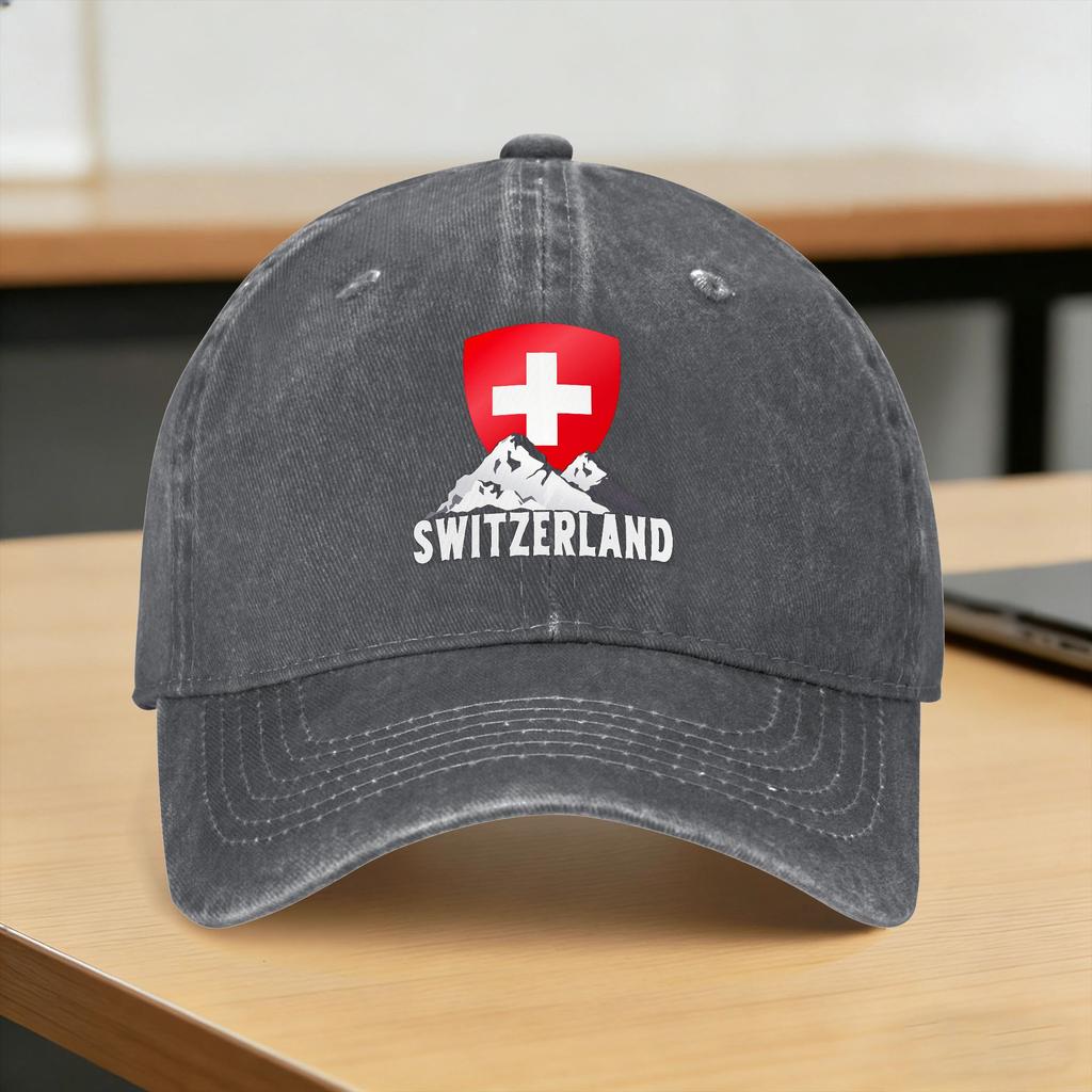 Switzerland Home To Helvetia Mountains Swiss Casual Baseball Cap For FeUnisex Unisex Summer Hiking Fishing Trucker Hat High Quality