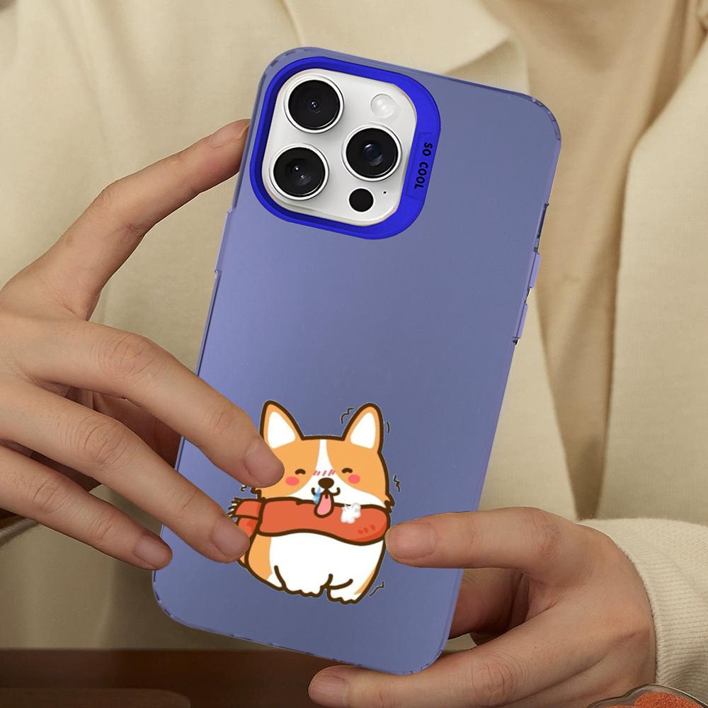 Funny Cute Dog Corgi Phone Case For IPhone 16 15 14 13 12 11 Pro Max X XR XSMAX 8 7 Plus Matte Shockproof Back Cover