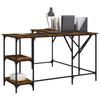 VidaXL Bureau, Table d'Ordinateur avec Étagères, Bureau d'Ordinateur avec Pieds, Table d'Écriture Chambre, Industriel, Chêne 837589