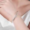 Forsølvet armbånd S925 sølvarmbånd bryllupsarmbånd Moebius kvinnelig twist vri mote skyv-trekk justeringsarmbånd