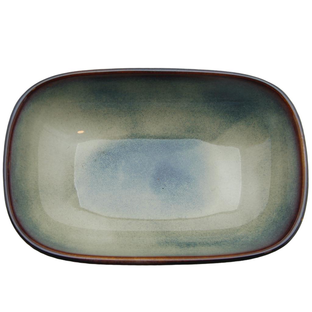 Ceramic Rectangular Bowl 19 Cm Ombres Navy Blue Dark Green 500 Ml