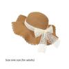 New Lace Ruffle Summer Straw Hat Solid Color Bowknot Sun Protection Hat Wide Brim Woven Straw Fisherman Cap Beach