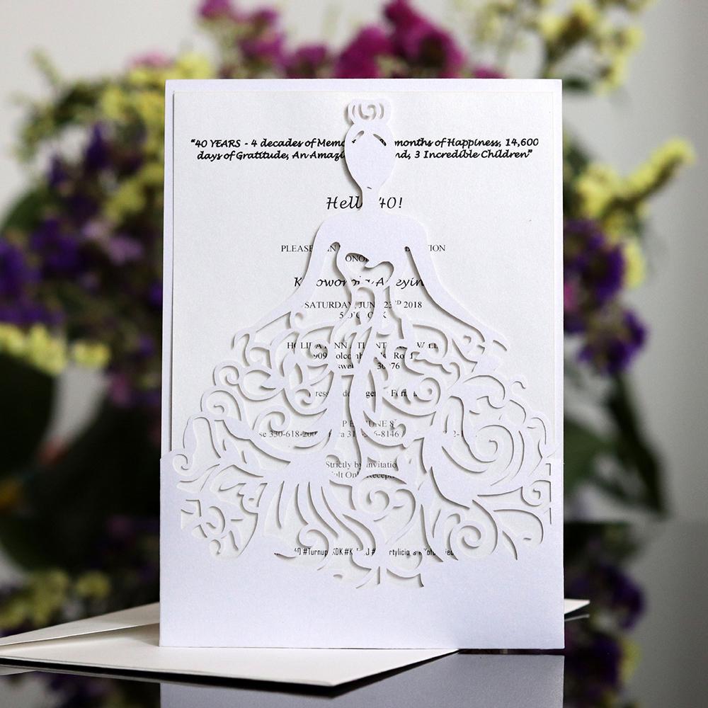 10 juegos Invitaciones de Boda Cortadas con Láser Encaje Marfil Calado  Floral Invitaciones Tarjetas Para Suministros de Fiesta de Matrimonio  comprar a buen precio — entrega gratuita, reseñas reales con fotos — Joom, image size:1000x1000