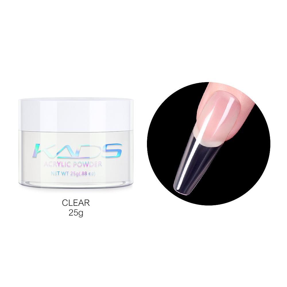 kads 25g/120g Pink Clear White Translucent Nail Art Acrylic Powder Carving Extension French Nail Crystal Polymer Powder