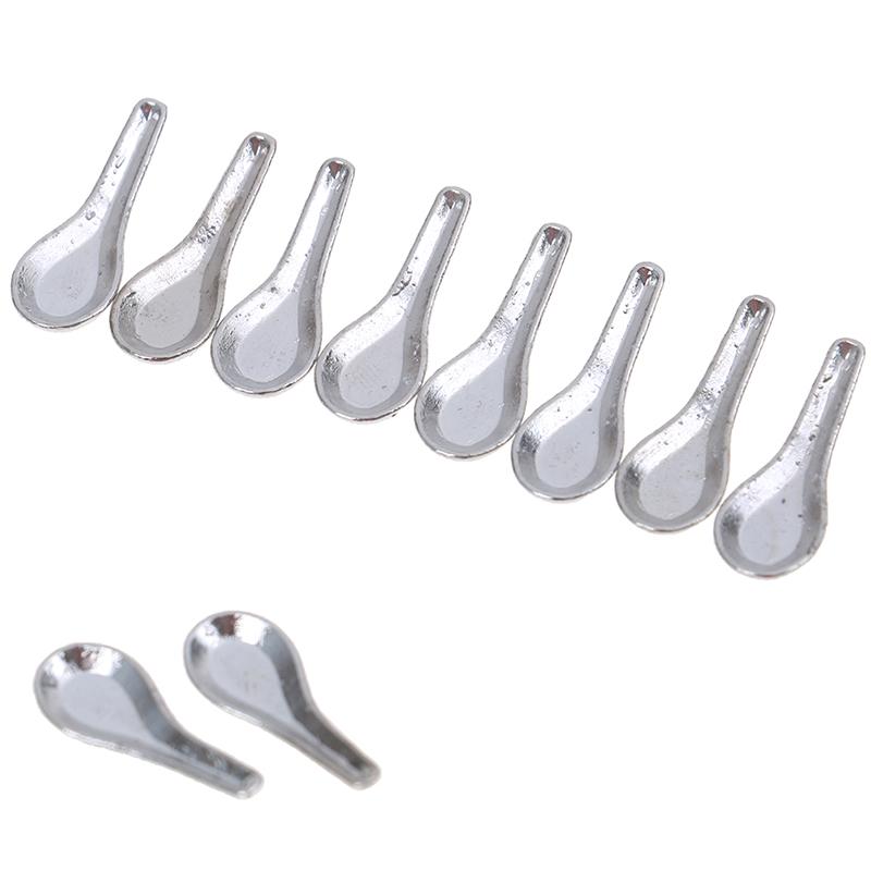 

10pc Decoration 1:12 Dollhouse Miniature Soup Spoon Pretend Play Dollhouse Accessories - For Dollhouse