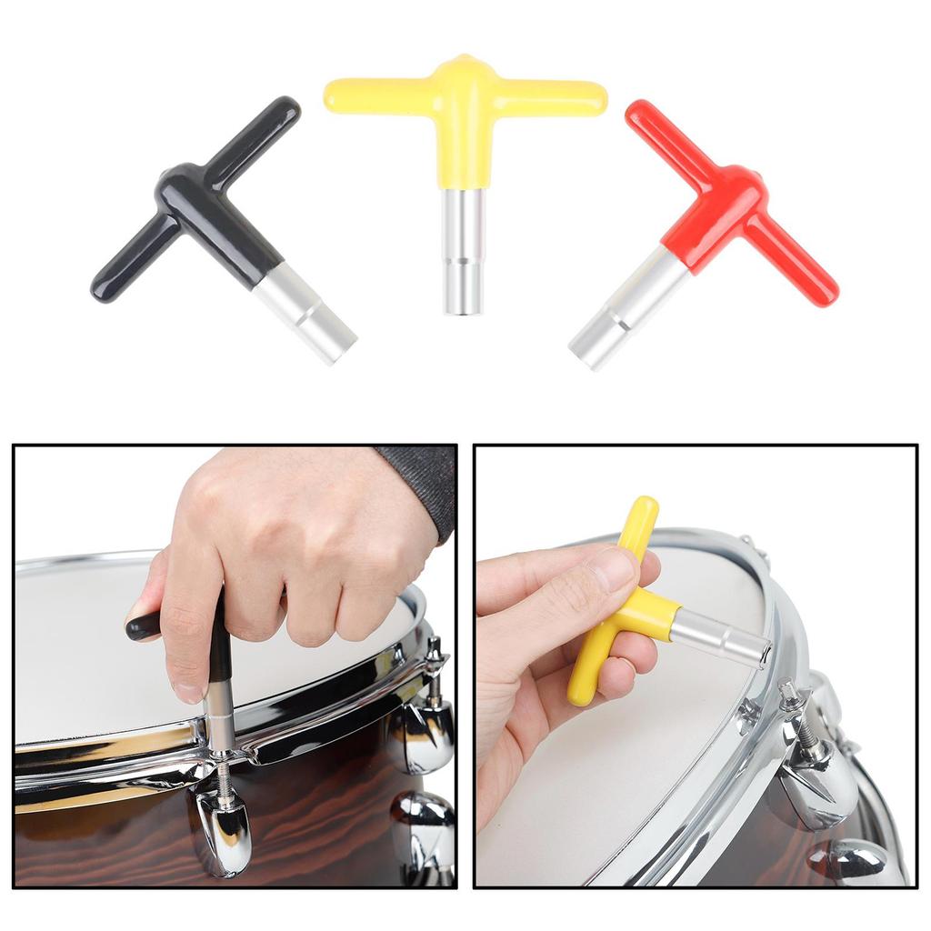 1pc Metal Drum Tuning Key T-type Tuner Solid Square Non-slip Protective Cover Accs for Drum Lovers