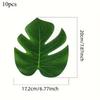 10pcs/20pcs Hawaii Artificial Palm Leaf Turtle Back Leaf Jungle Beach Theme Party Flower Arrangement Mat Accessories Cup Mat