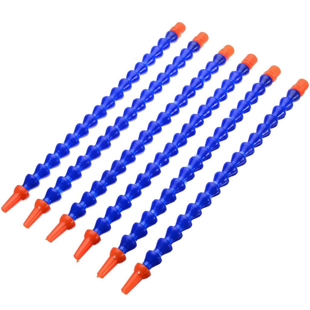 6 st Plast Flexibla Vatten Olje Kylvätskeslangar Runt Munstycke 300mm för Svarv