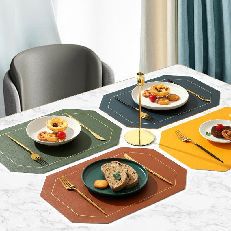 Double-Layer Table Mat Set Non-Slip Bowl Pad Coaster Set Washable PVC Dining Table Placemats Modern Home Decoration Accessories