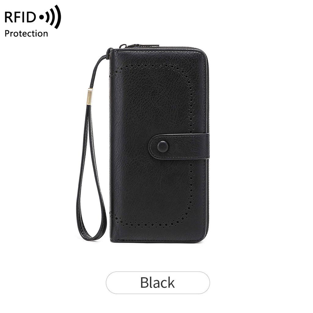 New women's wallet Hollow organ card bag Retro large-capacity long wallet