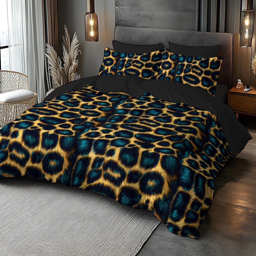 Comforter 3D Digital Printed Featuring A Wild Leopard Print Pattern Suitable For All Seasons Machine Washable