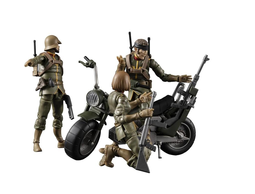 Militärischer Mobile Suit Gundam Fürstentum Zeon Armee 08 Allgemeiner Soldat Zeon Soldat Motorrad 100mm PVC Bemalt Bewegliche Figur G.M.G. (Gundam