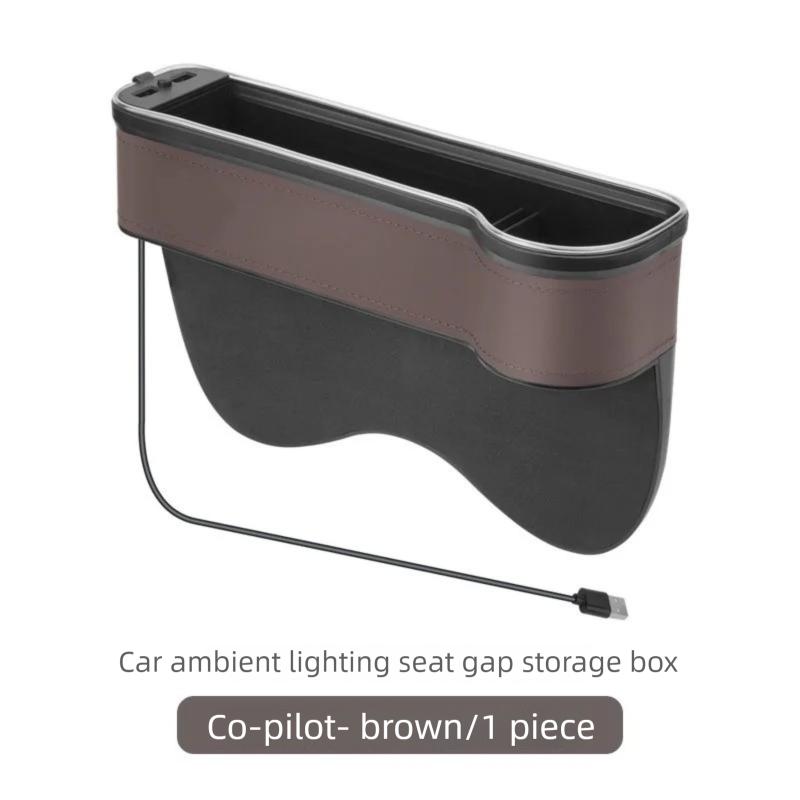 Seat Gap Storage Box For BYD Sealion 7 07 EV 2024 2025 2026 LED Light 2 USB Crevice Organizers With Cup Holder Car Accessories