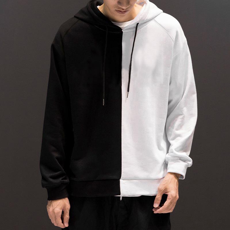

Мужская модная толстовка с капюшоном в стиле колор-блок: Повседневная модная толстовка с длинным рукавом M