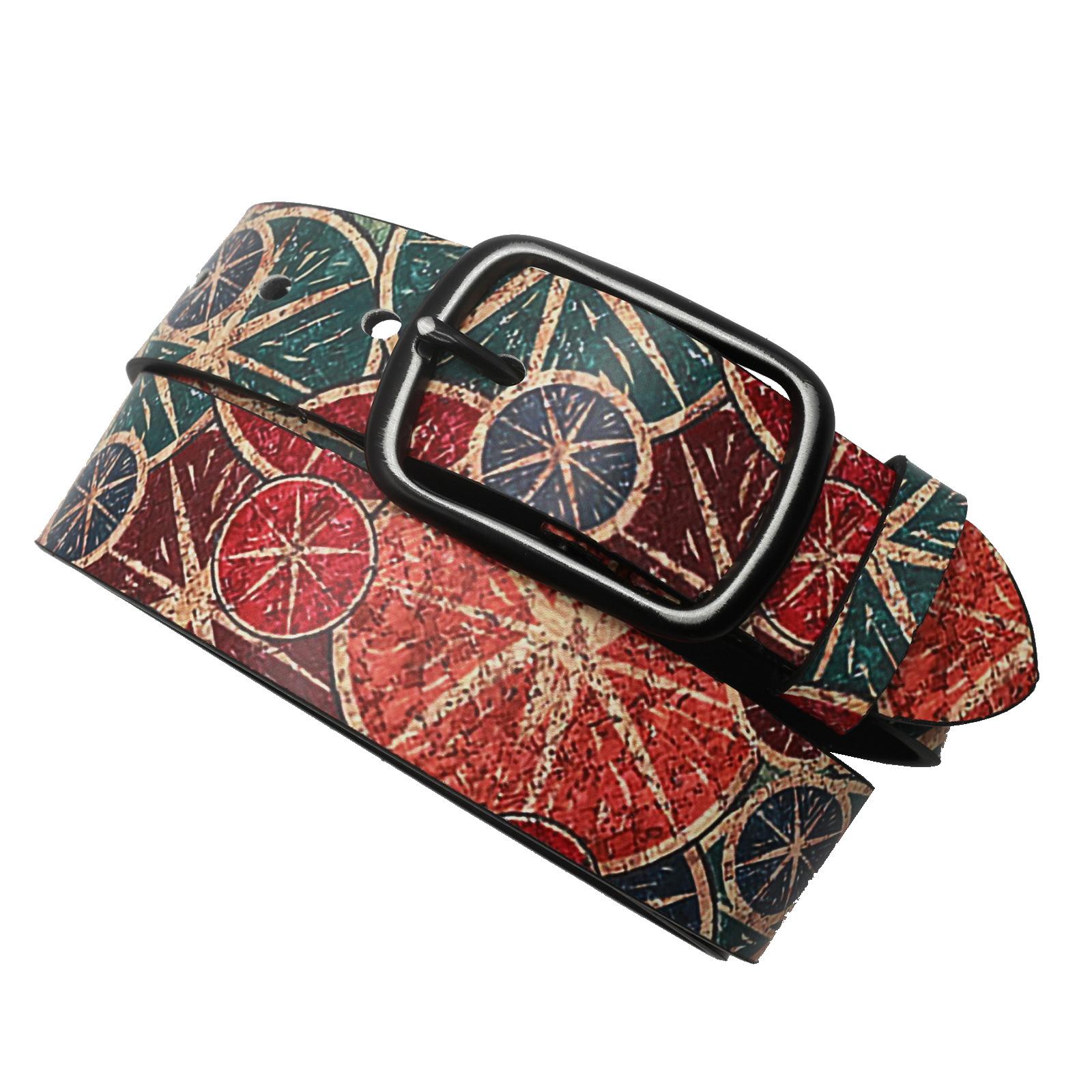 

Ремень с принтом из искусственной кожи в стиле ретро, ремень с пряжкой в стиле хип-хоп-панк 125cm красный