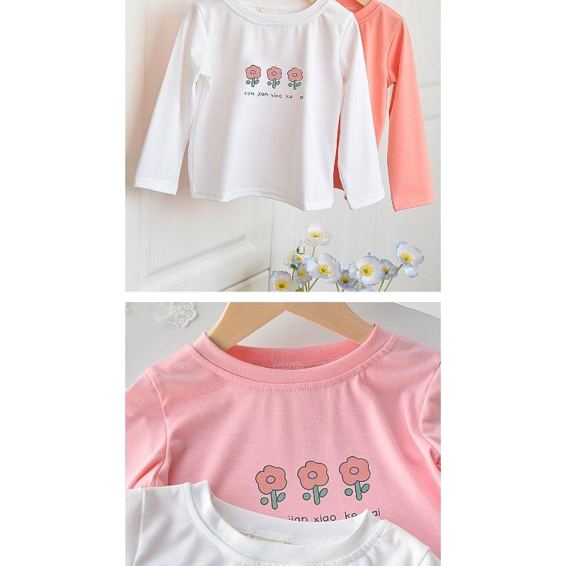 Cute Sweet Kids Girls Long Sleeve Casual Basic T Shirt Daily Top