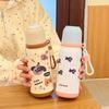 500ml Cute Cat Thermos Tumbler Kawaii Water Bottle Stainless Steel Thermal Cup With Straw Portable Coffee Tea Drinking Cup Gift