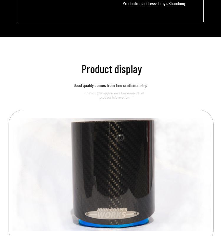 BM Mini Cooper Carbon Fiber Burnt Blue Stainless Steel Exhaust Tailpipe