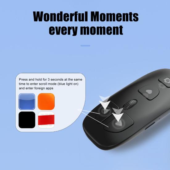 Bluetooth-compatible Remote Control with Rolling Wheel Wireless Phones Tablets Camera Shutter E-book Reading Short Video Page Turner Clicker