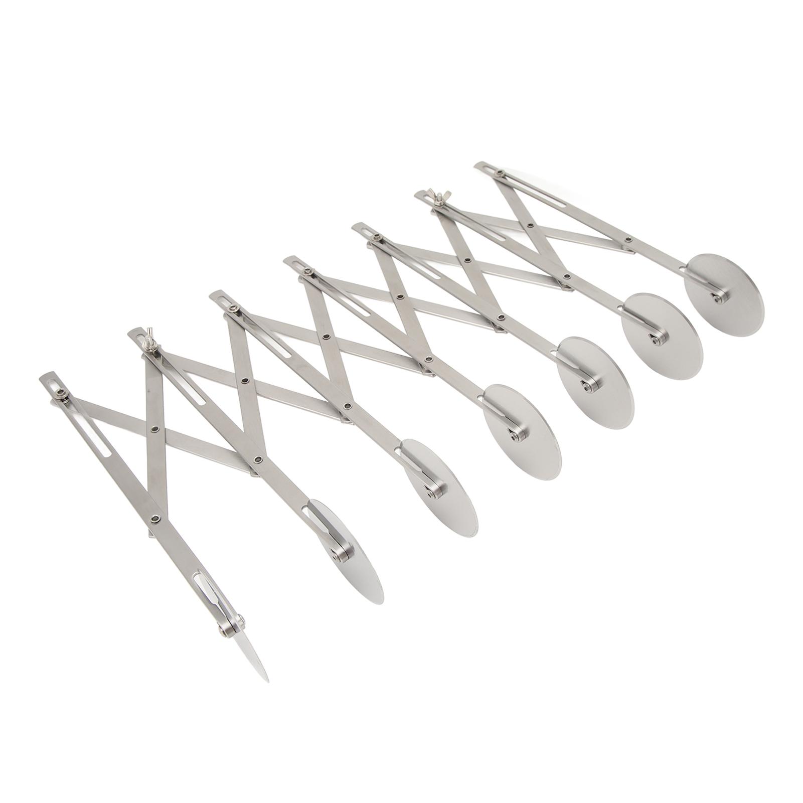

7 Wheel Pastry Cutter Roller Stainless Steel Multifunction Adjustable Width Multi Wheel Dough Cutter for Pizza Noodle