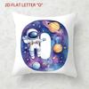 Astronaut Letter Print Pillow Cover Cosmic Space Theme Cushion Cover For Office Sofa Bedroom Living Room Home Decor Galaxy Style