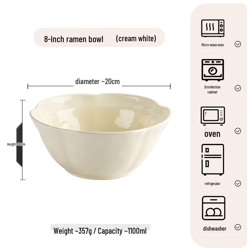 Ruhan Cream-Style Ceramic Bowl Set