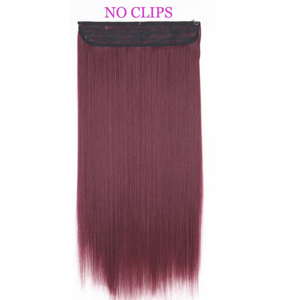 MISS WIG Extensiones de cabello sintético, sin Clips, cabello Artificial, Rubio, marrón, negro, degradado, morado, liso, pieza de cabello falso