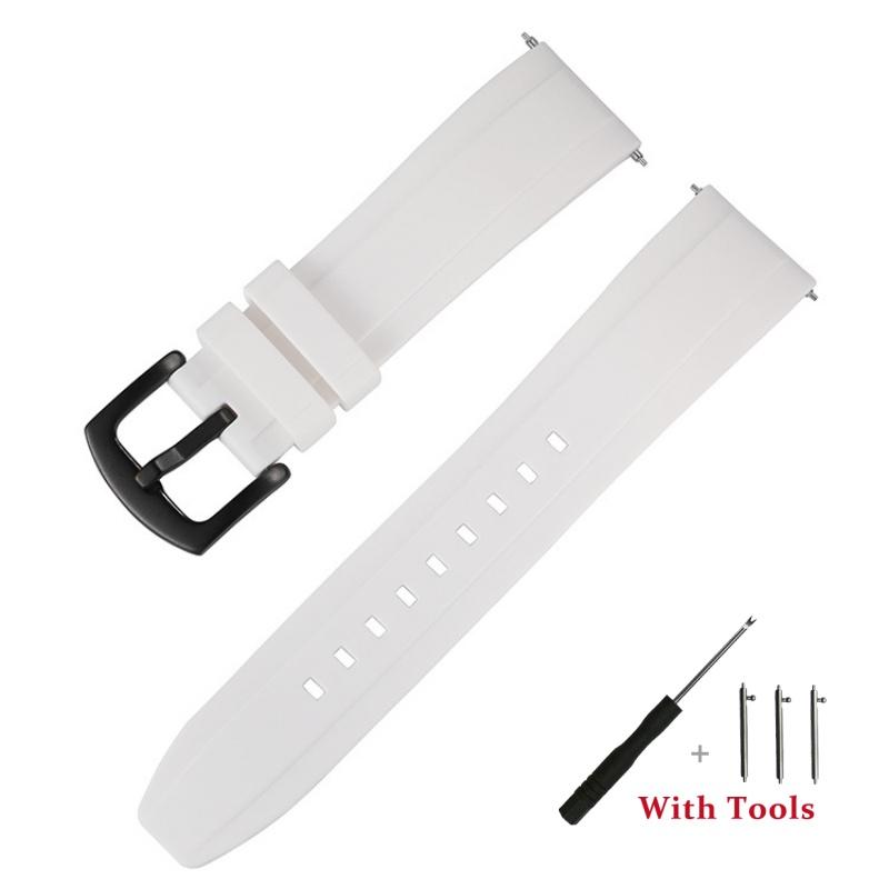 18mm 20mm 22mm 24mm 26mm Hurtigfeste Silikon Klokkereim Vanntett Gummi Klokkebånd Armbånd Tilbehør med Verktøy