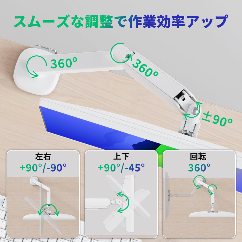 Release Cocopar Monitor Gas Spring Fits 9kg Weight Cable VESA Compatible with and Display Arm [New Sale] Arm, White, Single, 2-Way Mounting, Mount,