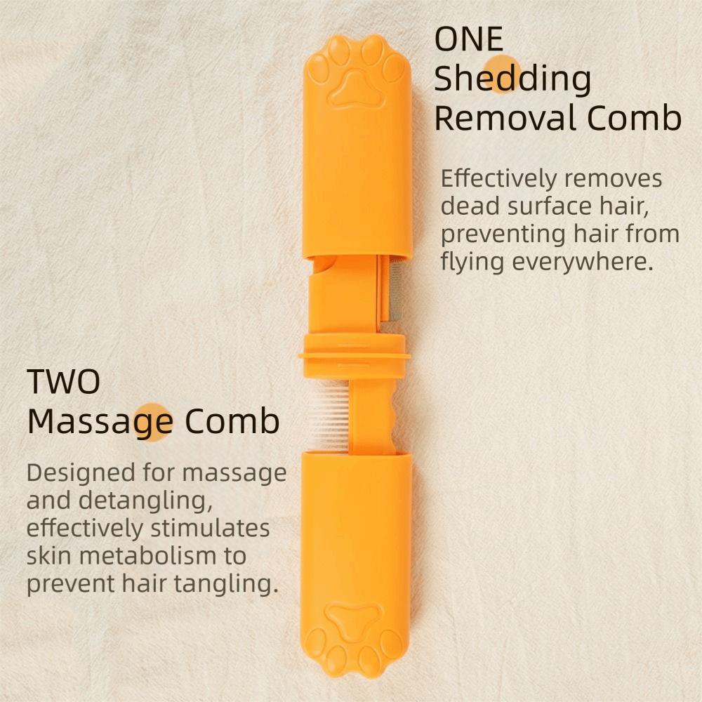 Self Cleaning Pet Hair Removal Comb Foldable Pet Flea Hair Comb Dog Grooming Comb  Cleaning