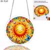 2D Flat - 2D Plane, Acrylic Jigsaw Puzzle, Designed with a Smiling Sun Face with a Floral Butterfly Theme, "Sun Catcher" Courtyard Outdoor Decoration,