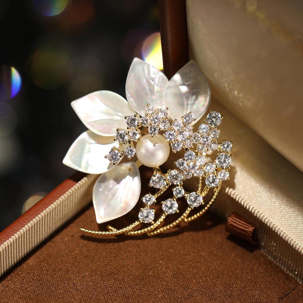Bo Xin Yun Luxury Pearl Flower Brooch - Exquisite Elegant Corsage & Gift