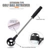 Extension-type Golf Ball Retriever Stainless Steel Shaft Telescopic Rod Golf Outdoor Sport Accessory Portable Pick Up Tool