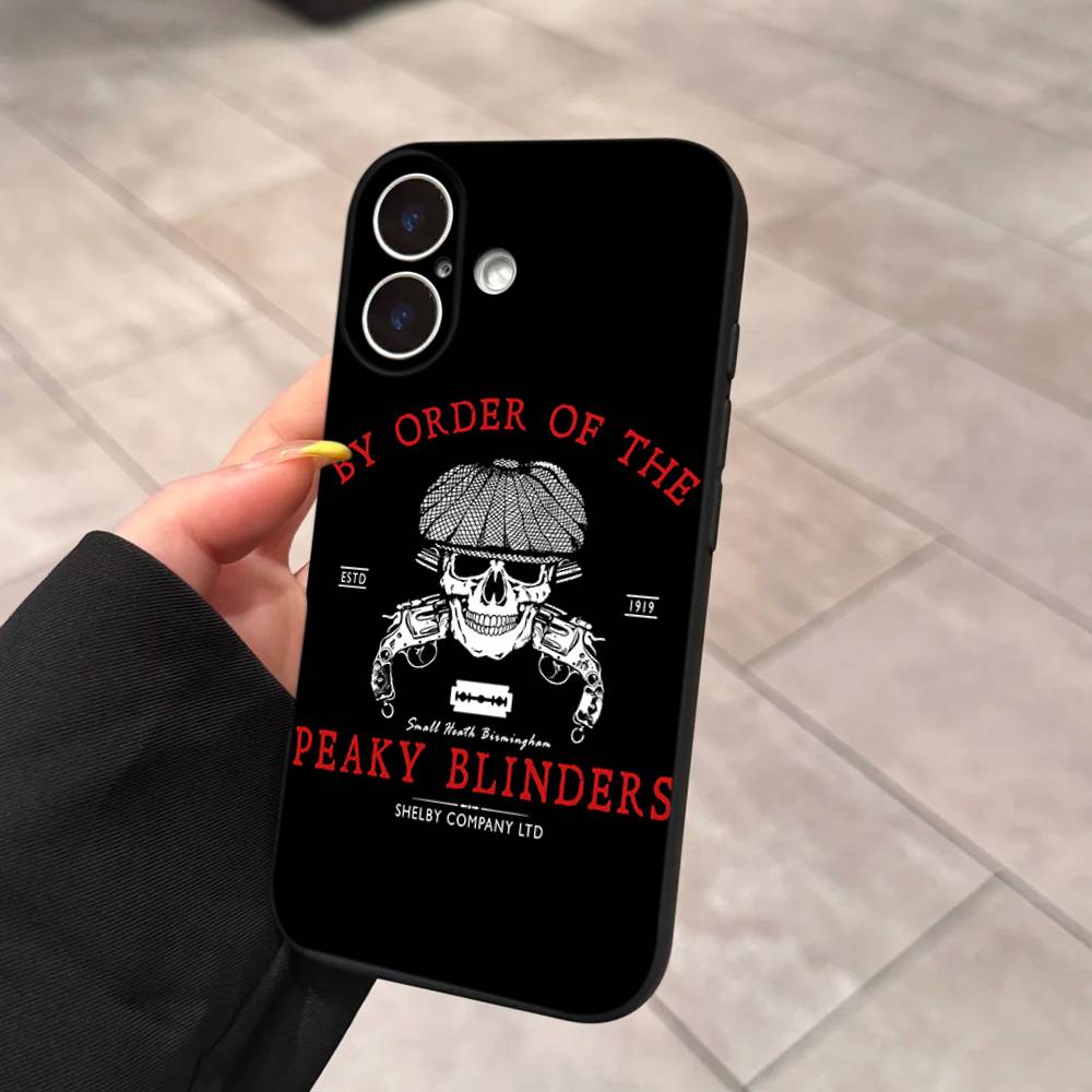 Movie P-Peaky-S B-Blinders Phone Case For IPhone 17 16 15 14 13 12 11 Pro Max Plus Mini Soft Black Cover