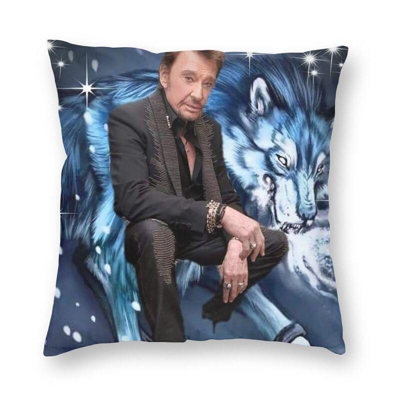 Rock Johnny Hallyday Cushion Covers Sofa Home Decor French Singer Music Square Throw Pillow Cover 45x45cm Decorative Pillowcases