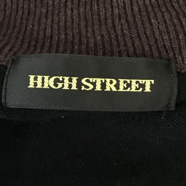 HIGH STREET Cashmere Blend Knit Blouson Men S-M Black Brown(USED)