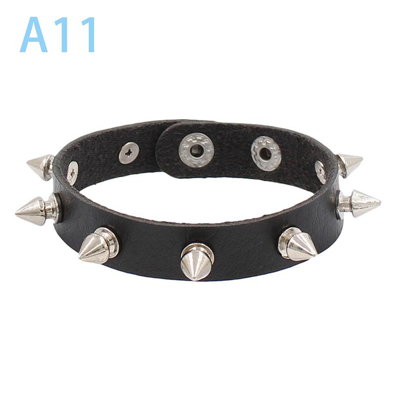 90S  Punk Style Bracelet Personality Pu Leather Three Rows Spikes Square Bracelets Bangle 2024 Party Jewelry Gift