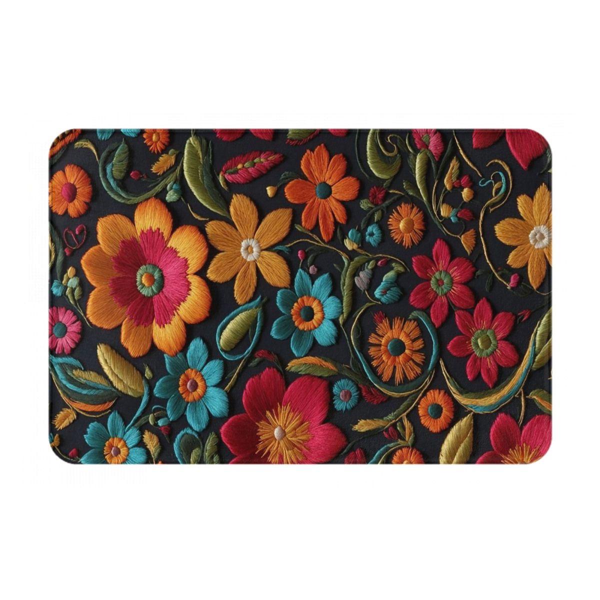 Mexicaanse Vintage Florale Rebozos Mexicanos Antislip Deurmat Vloermat Duurzaam Tapijt Vloerkleed voor Keuken Entree Huis Voetmat Matten 60x40 cm