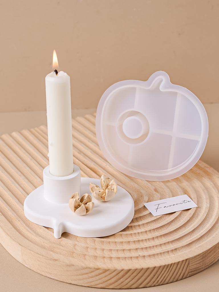 DIY Lemon Apple Candle Holder Silicone Mold Fruit Candlestick Concrete Plaster Molds Jewelry Display Tray Resin Mold Home Decor
