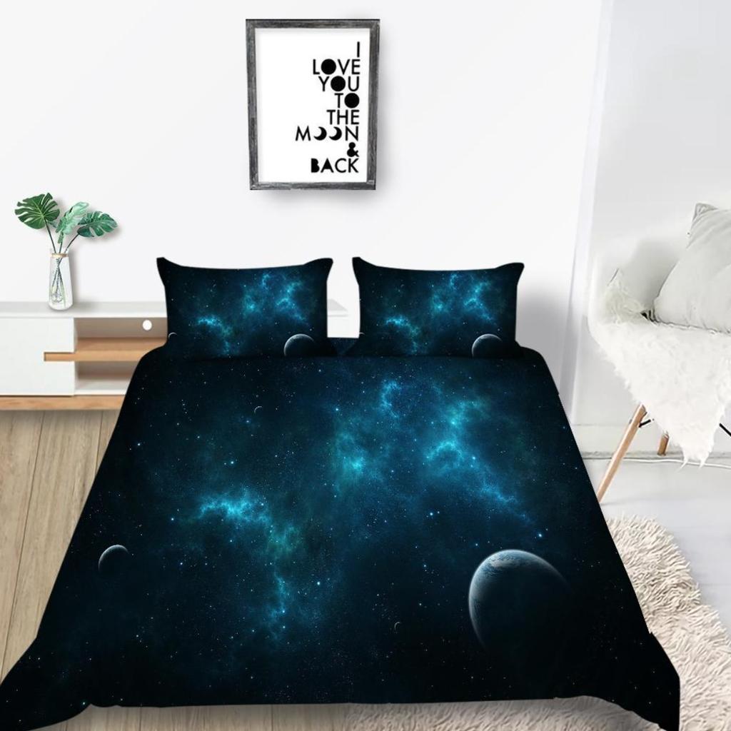 3D Cosmic Starry Sky Theme Printing Home Bedding Set Quilt Cover Pillowcase Bed Sheet/double Bed Full Size Bedding Home Decoration