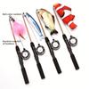 Funny Cat Stick  Fish Type Pet Interactive Playing Toy for Cats Teaser Kitten Sea Fishing Rod Small Fish Funny Cat Stick