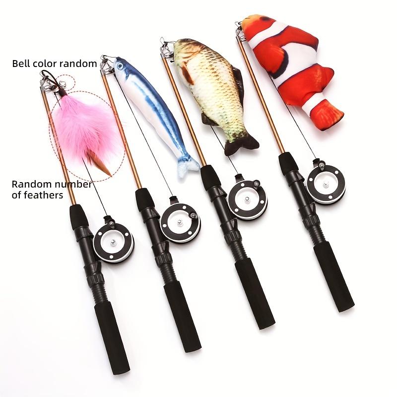 Funny Cat Stick  Fish Type Pet Interactive Playing Toy for Cats Teaser Kitten Sea Fishing Rod Small Fish Funny Cat Stick