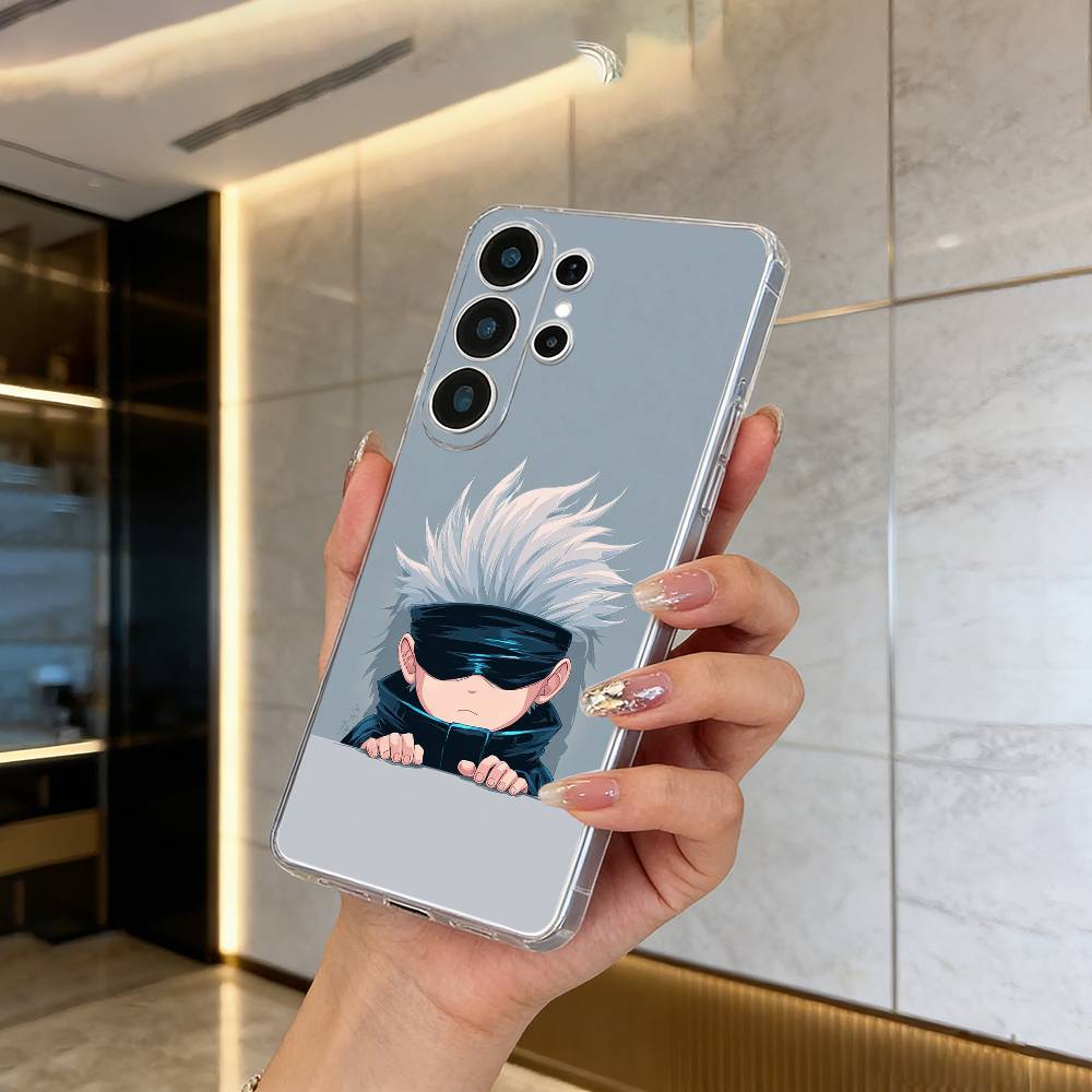 Favorite Anime Characters-S-Satoru G-Gojo Clear Soft Silicone Phone Case forSamsung S25, S24, S21, S22, S23, S30, Ultra,  Plus