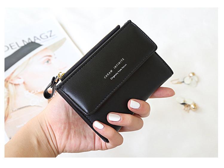 2024 Koreanischer Stil Damen RFID Diebstahlschutz Einfarbig Kurze Geldbörse