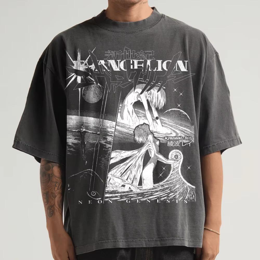 

Neon Genesis Evangelion Value RV No LD Printed Tshirt Mens and Womens Washed Tshirt High Quality Vintage Cotton Tshirt Top L