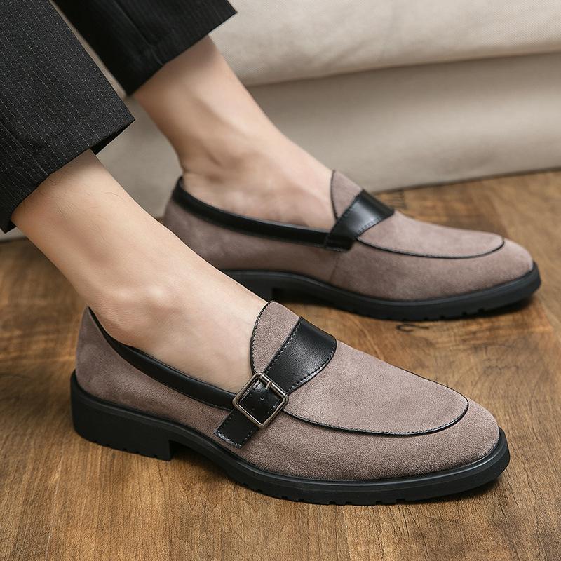 British Style Youth Spring and Autumn Small Leather Shoes Men's Summer One-pedal Casual Pointed Hair Stylist Dress Shoes