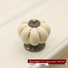 Ivory White Ceramic Pumpkin Pull Handle for European Modern Pastoral Cabinets and Wardrobes