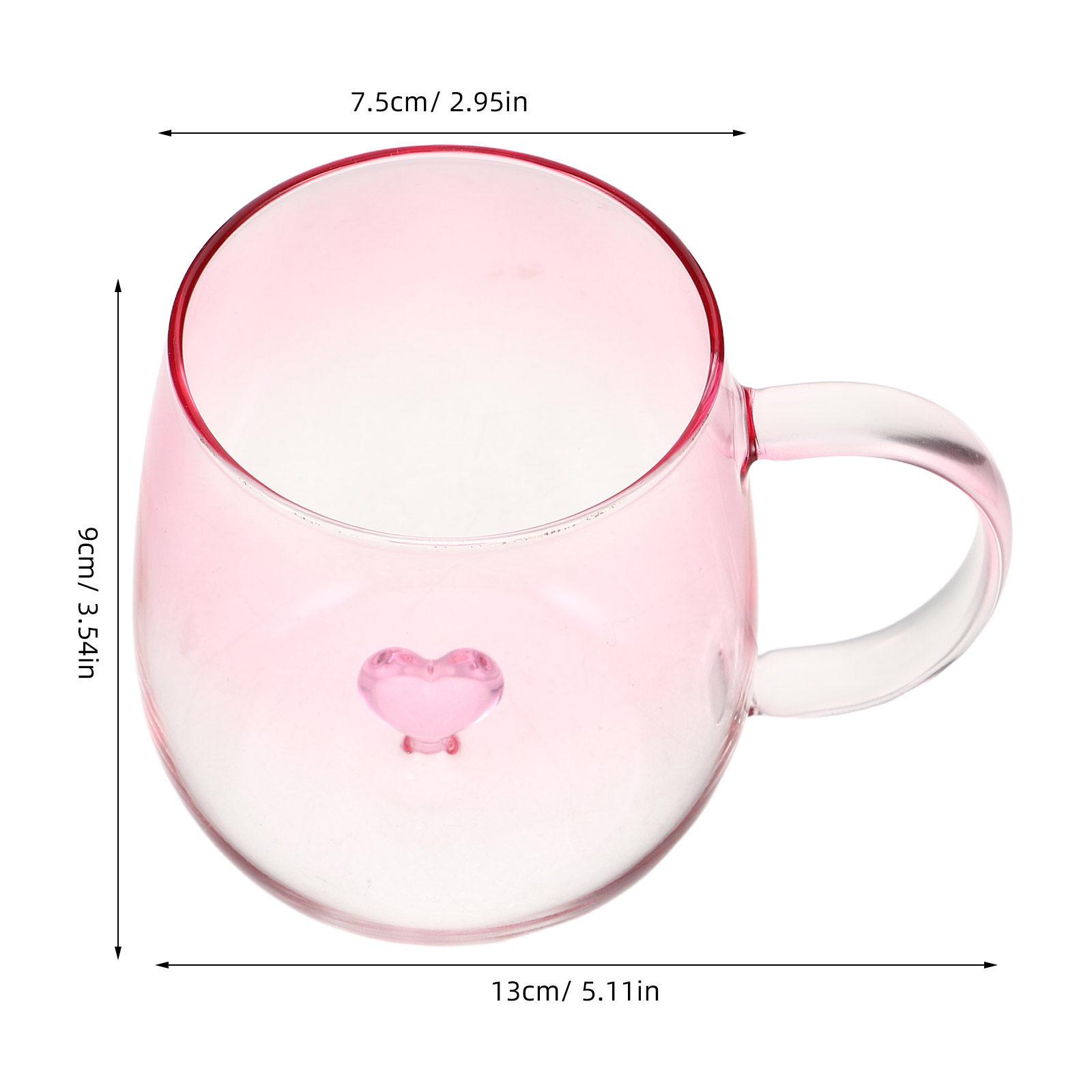 

Креативна одношарова скляна чашка з градієнтом Романтичний дизайн у формі серця Кружка для молока, соку, чаю Ідеальний подарунок на День святого Валентина other рожевий