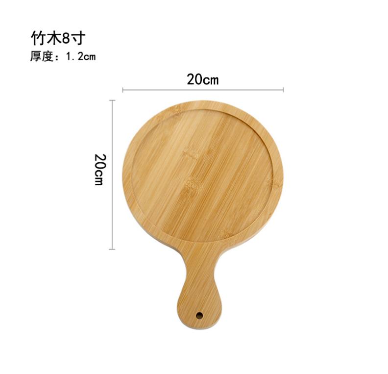 Pizzateller aus Bambusholz, Steakteller, Brotform, Kuchenform, runde Holzpalette, Dim-Sum-Teller, Holztablett, Präsentationstablett, Holzteller