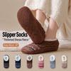 1 Pair Silicone Non-slip Sole Non Slip Floor Socks Fleece Lined Warm Indoor Socks  Winter